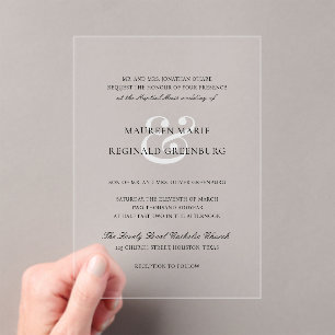 Elegant Traditional Catholic Wedding Acrylic Invitations