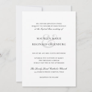 Elegant Traditional Catholic Wedding Invitation