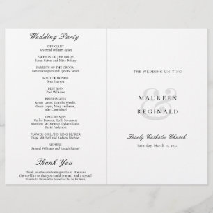 Elegant Traditional Catholic Wedding Program Flyer