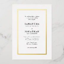 Elegant Traditional Gold Foil Border Wedding