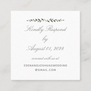 Elegant Traditional Olive Branch Online RSVP Card