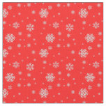 Elegant traditional red snowflakes pattern xmas fabric