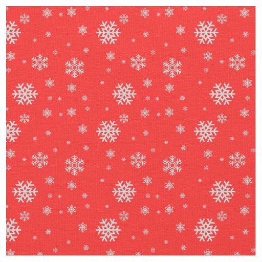 Elegant traditional red snowflakes pattern xmas fabric