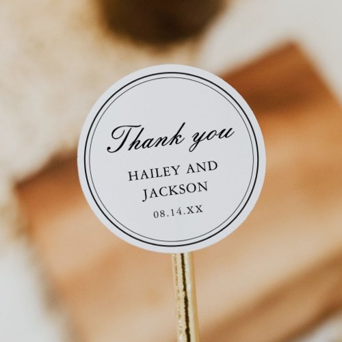 Elegant Traditional Wedding Classic Round Sticker