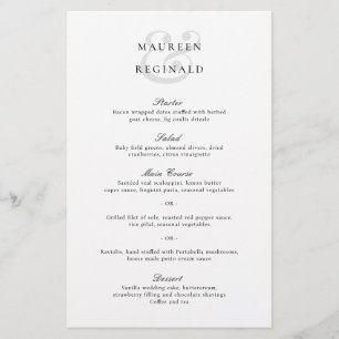 Elegant Traditional Wedding Menu Flyer