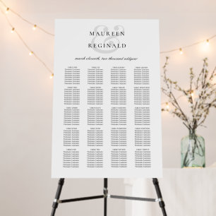 Elegant Traditional Wedding Seating Chart Foam Board