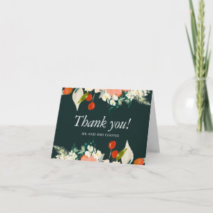 Elegant Traditions Botanical Wedding Thank You Card