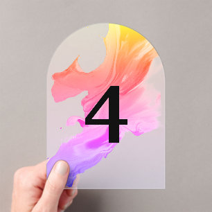 Elegant translucent table numbers