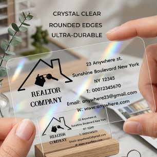 Elegant Transparent Acrylic Business Card for Real Clear Business Cards