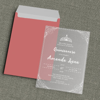 Elegant Transparent Acrylic Quinceañera Invitations