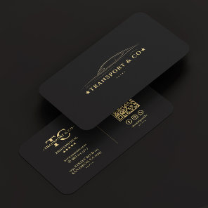Elegant Transport Car Company Black Modern Business Card