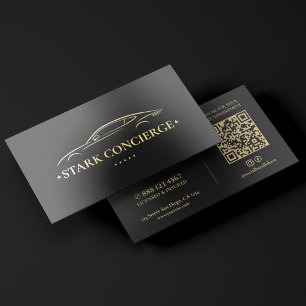 Elegant Transport Car Executive Chauffeur Black Foil Business Cards