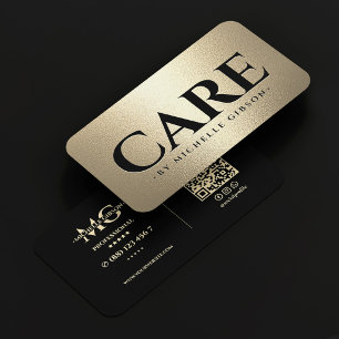 Elegant Travel Nurse Black Faux Gold Business Card