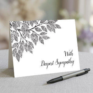 Elegant Tree Branch Foliage Deepest Sympathy Card