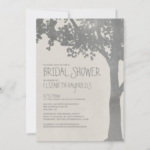 Elegant Tree Branches Bridal Shower Invitations