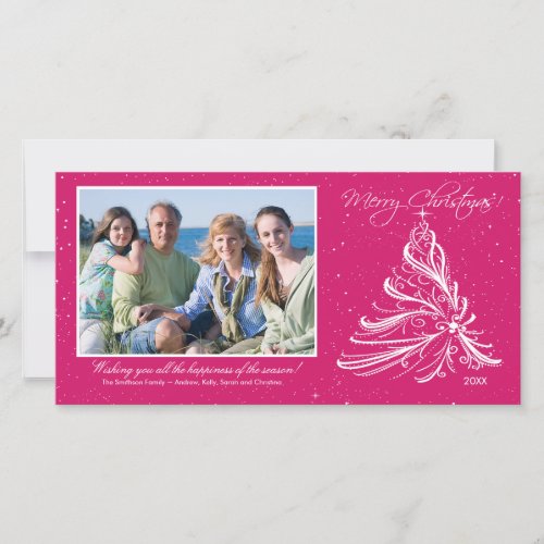 Elegant Tree Family Christmas Photo Card