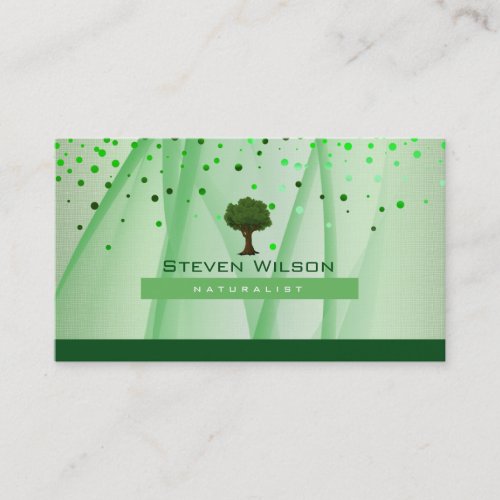 Elegant Tree Green Nature Linen Garden Landscape Business Card