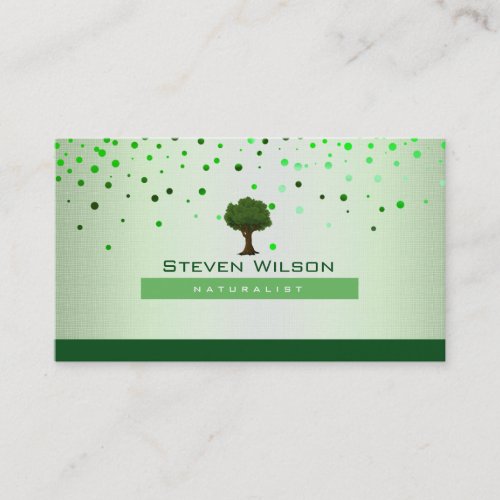 Elegant Tree Green Nature Linen Garden Landscape Business Card