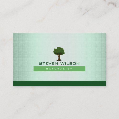 Elegant Tree Green Nature Linen Garden Landscape Business Card