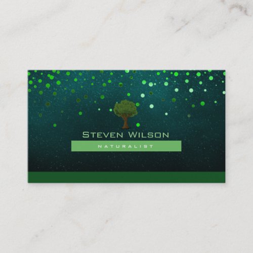 Elegant Tree Green Nature Linen Garden Landscape Business Card