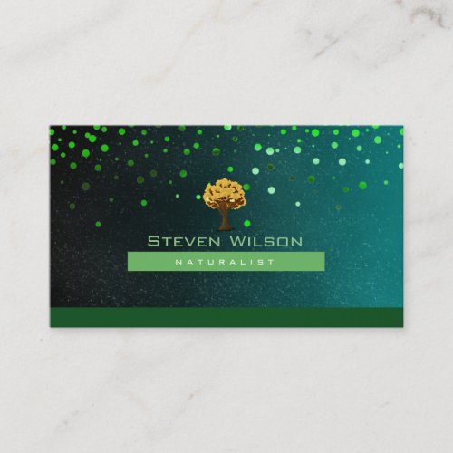 Elegant Tree Green Nature Linen Garden Landscape Business Card