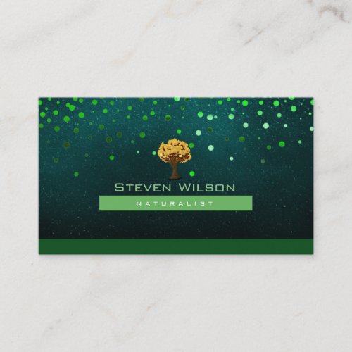 Elegant Tree Green Nature Linen Garden Landscape Business Card