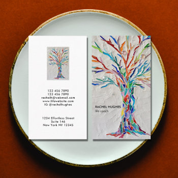 Elegant Tree Life Coach Business Card by SewMosaic at Zazzle