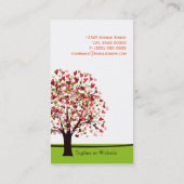 Elegant Tree of Hearts - Simple and Nature Business Card (Back)