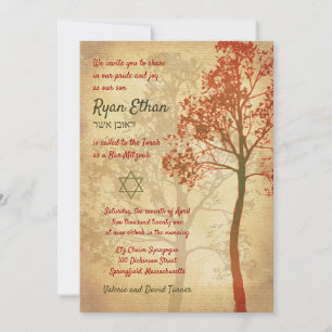 Elegant Tree of Life Bar Mitzvah Invitation