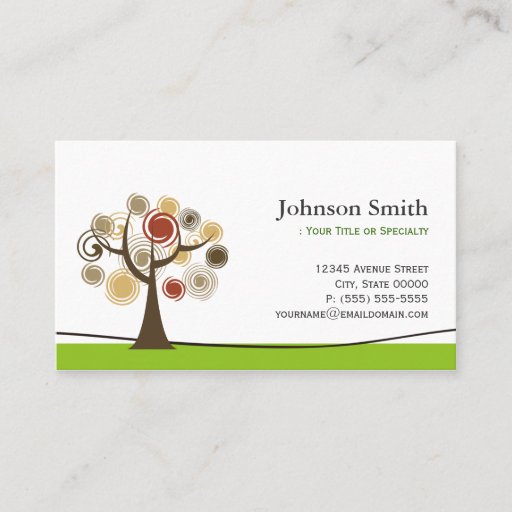 Customizable Elegant Tree of Life - Clean Green Stylish Business Cards