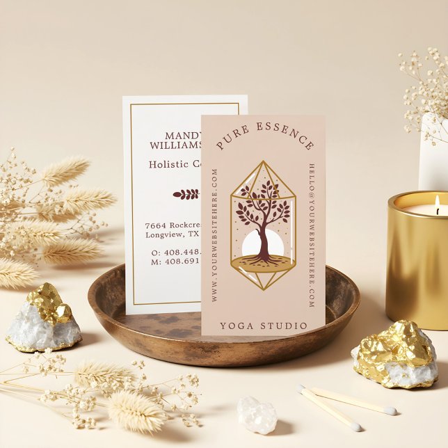 Elegant Tree Of Life Crystal Holistic Coach Design Business Card (Elegant Tree Of Life Crystal Holistic Coach Design Business Card)