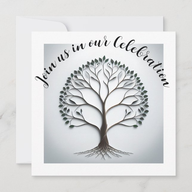 Elegant Tree of Life Party Invitation (Front)
