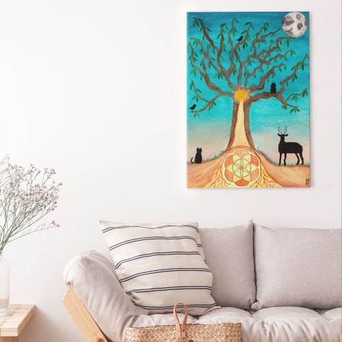 Elegant Tree Of Life Watercolor Art Poster