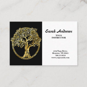 Elegant Tree Of Life Yoga Instructor Business Card