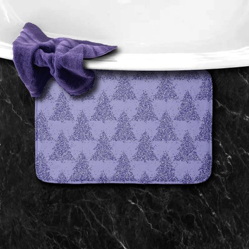 Elegant Tree Pattern  Charming Lavender Christmas Bath Mat