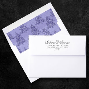 Elegant Tree Pattern Charming Lavender Christmas Envelope Liner