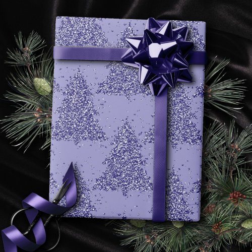 Elegant Tree Pattern  Charming Lavender Christmas Wrapping Paper