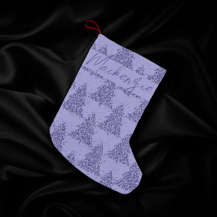 Elegant Tree Pattern Charming Lavender Custom Small Christmas Stocking