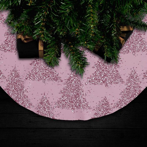 Elegant Tree Pattern  Dusty Mauve Pink Christmas Brushed Polyester Tree Skirt