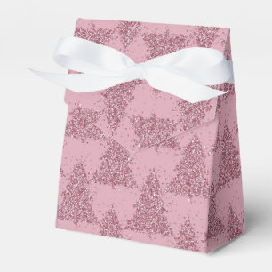 Elegant Tree Pattern Dusty Mauve Pink Christmas Favor Boxes
