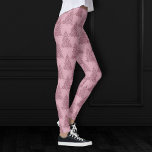 Elegant Tree Pattern | Dusty Mauve Pink Christmas Leggings<br><div class="desc">Tis the season for joyful wearable art! Flirty shimmery dusty mauve and luxurious pressed rose pink palette patterned holiday fashion attire. This fun festive design features a whimsical sparkly Christmas trees with a frisky paint splatter enhanced with faux metallic glitter along with a matching low profile solid background. For other...</div>