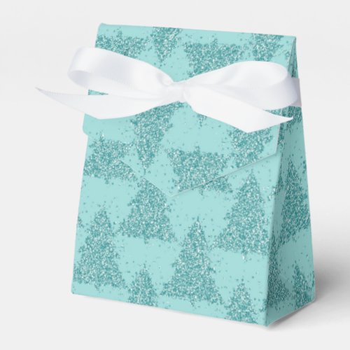 Elegant Tree Pattern  Luxe Aqua Mint Christmas Favor Boxes