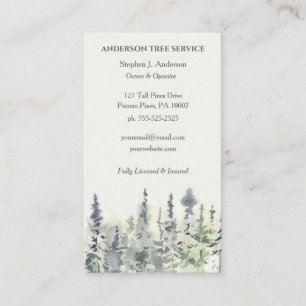 Elegant Tree Service Arborist Trimming Business Card
