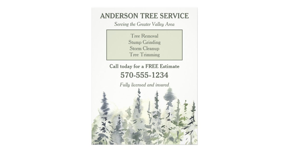 Elegant Tree Service Arborist Trimming Flyer Zazzle