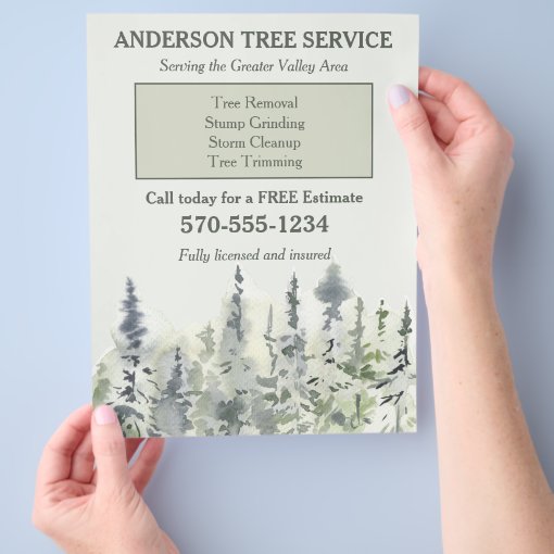 Elegant Tree Service Arborist Trimming Flyer | Zazzle