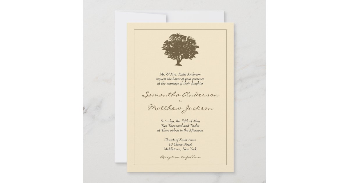 Elegant Tree Wedding Invitation | Zazzle
