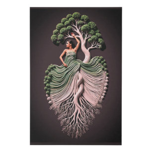 Elegant Tree Woman Wall Art – 3D Nature-Inspired
