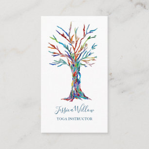 Elegant Tree Yoga Instructor Business Card
