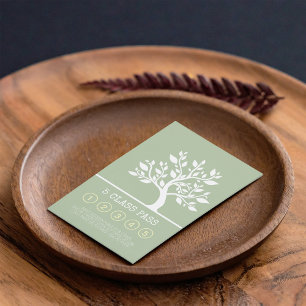 Elegant Tree Yoga Instructor Class Pass Loyalty Card