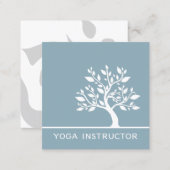 Elegant Tree Yoga Instructor Wellness Life Coach Square Business Card (Front/Back)